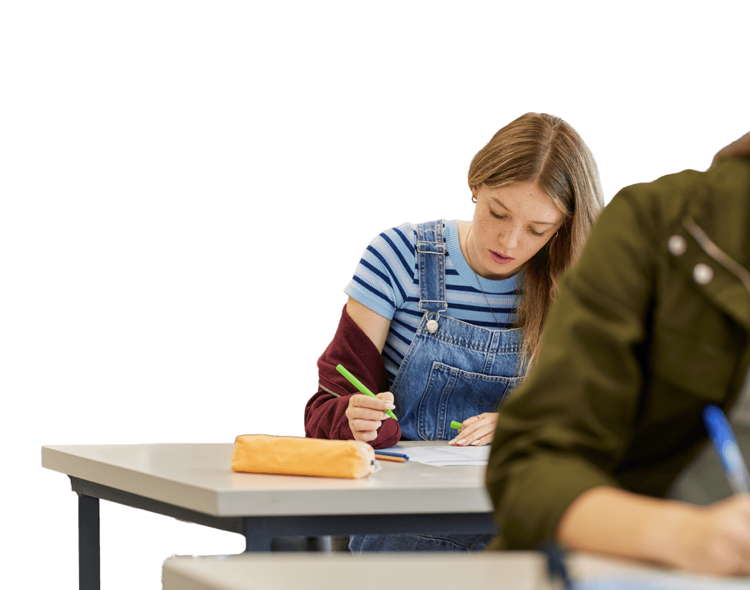 Students preparing for SAT and ACT exams in classroom